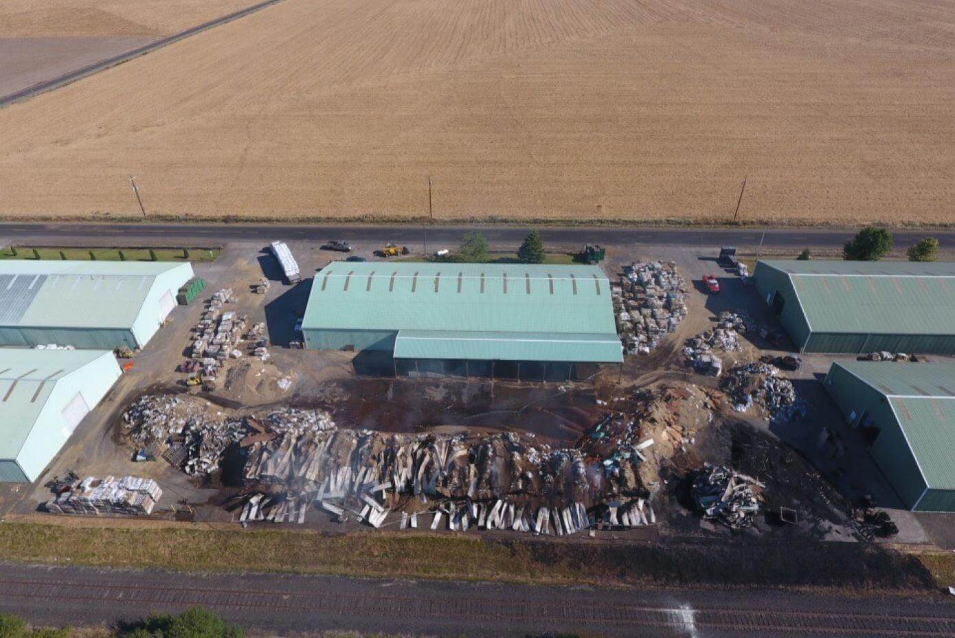 Fire damage at Belco storage facility.